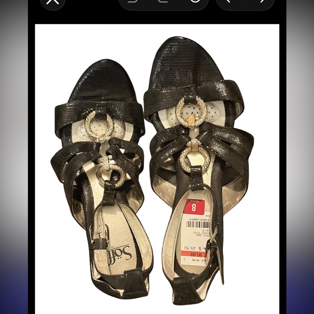 Sofft Women's Shimmering Black Sandals